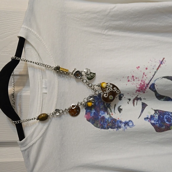 3 for $20☢️Necklace,silver toned,yellow,amber colour,chain,heart,love,fun, - Picture 1 of 7